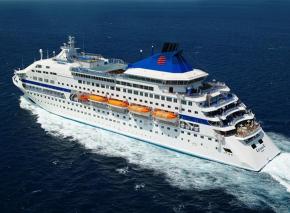 Das Schiff Louis Cristal von Cuba Cruises trifft in Havanna ein